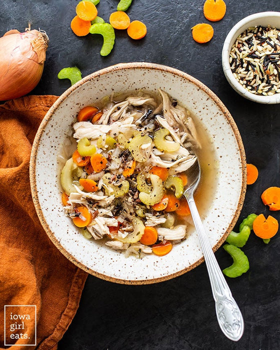 Chicken and Wild Rice Soup in a Crock Pot