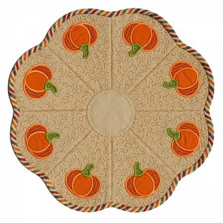 Machine Embroidery Club:  Pumpkin Candle Mat