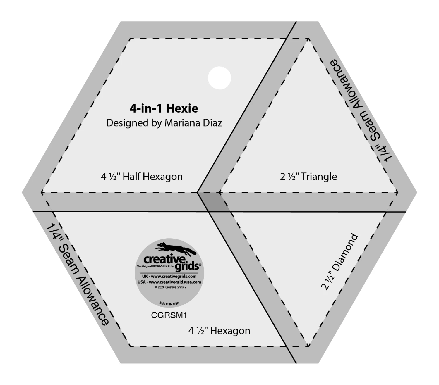 Creative Grids 4 in 1 Hexi Ruler