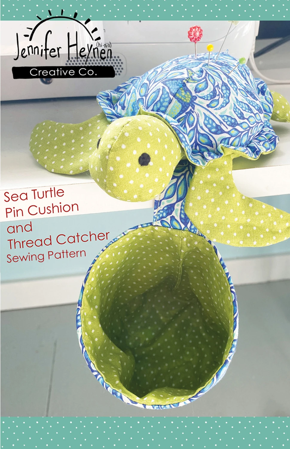 Sea Turtle Pin Cushion and Thread Catcher