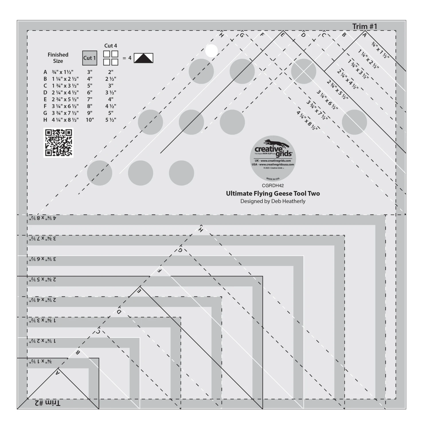 Creative Grids Ultimate Flying Geese Two Ruler