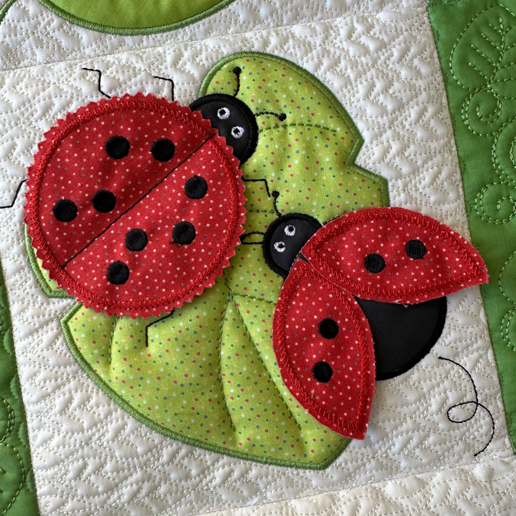 Hoopsisters:  Lady Bug May Wall Hanging