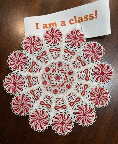 Machine Embroidery Club:  Peppermint Doily