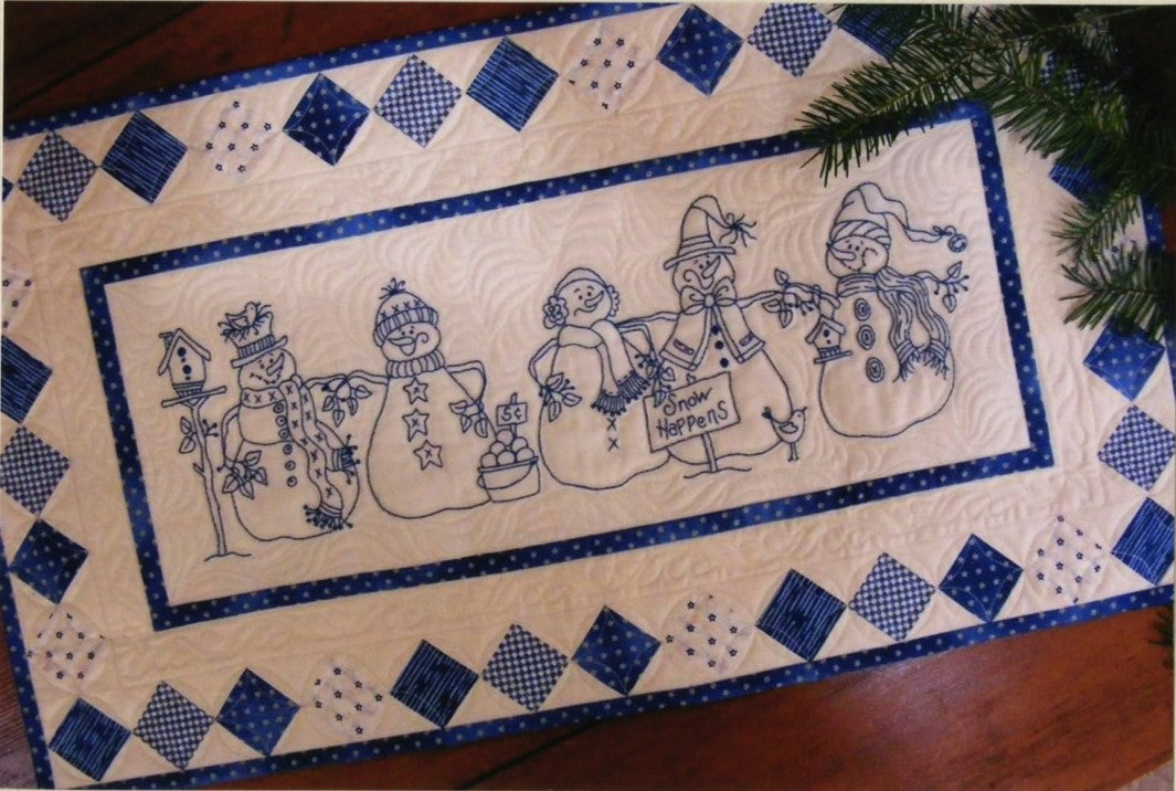 Machine Embroidery Club:  Snow Happens Table Runner